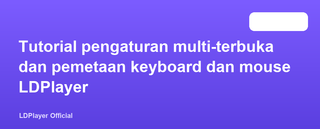 Tutorial pengaturan multi-terbuka dan pemetaan keyboard dan mouse LDPlayer