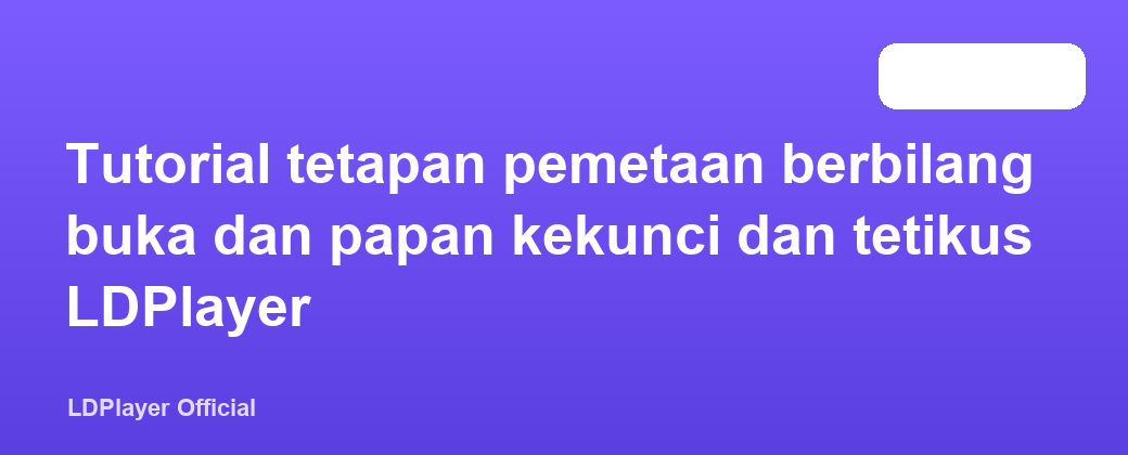 Tutorial tetapan pemetaan berbilang buka dan papan kekunci dan tetikus LDPlayer